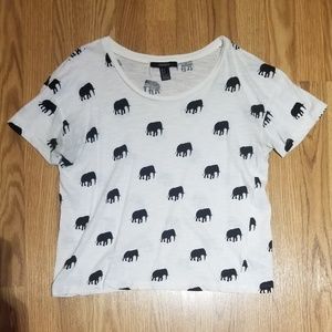 Small F21 Elephant Crop Top